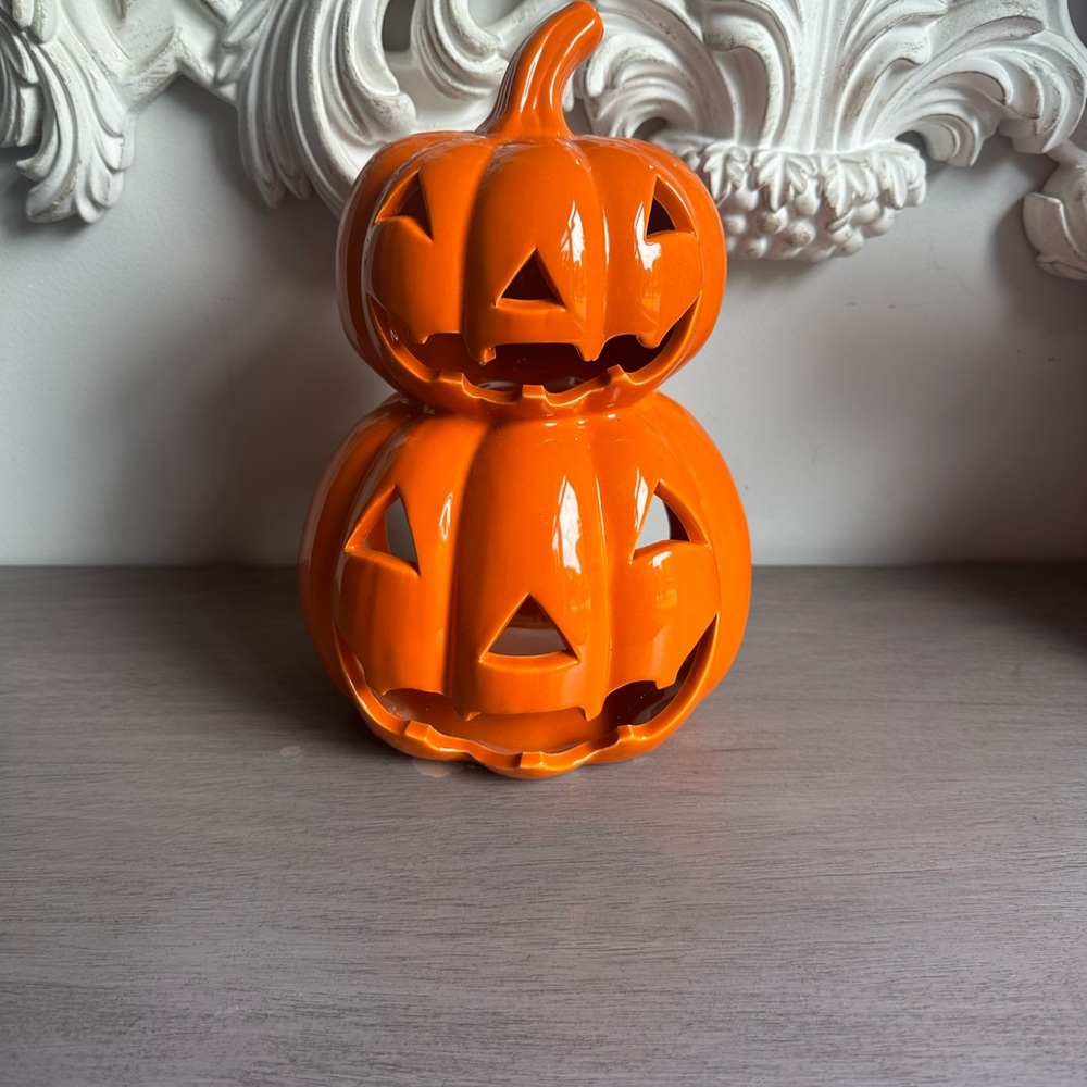 Orange Ceramic Pumpkin Stack